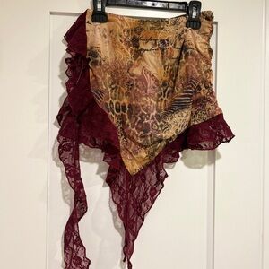 Jaded London Brown Celestia Lace Mini Skirt Size 8